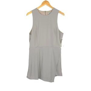 Tobi Womens Sleeveless Faux Wrap Romper Size Large Gray Lined